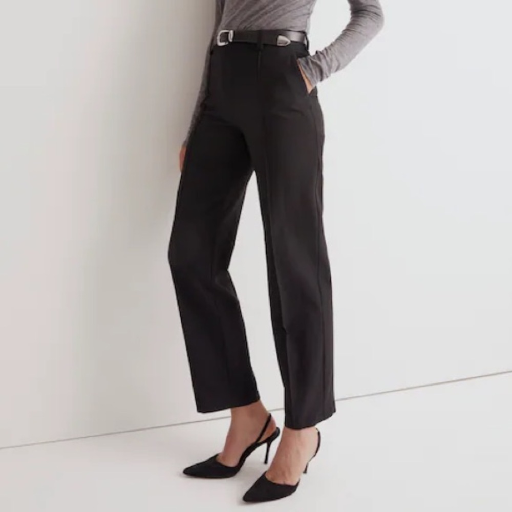 NWT Madewell The Fairbanks Pant Size 4 True Black Trouser $98 Sold Out BK5229